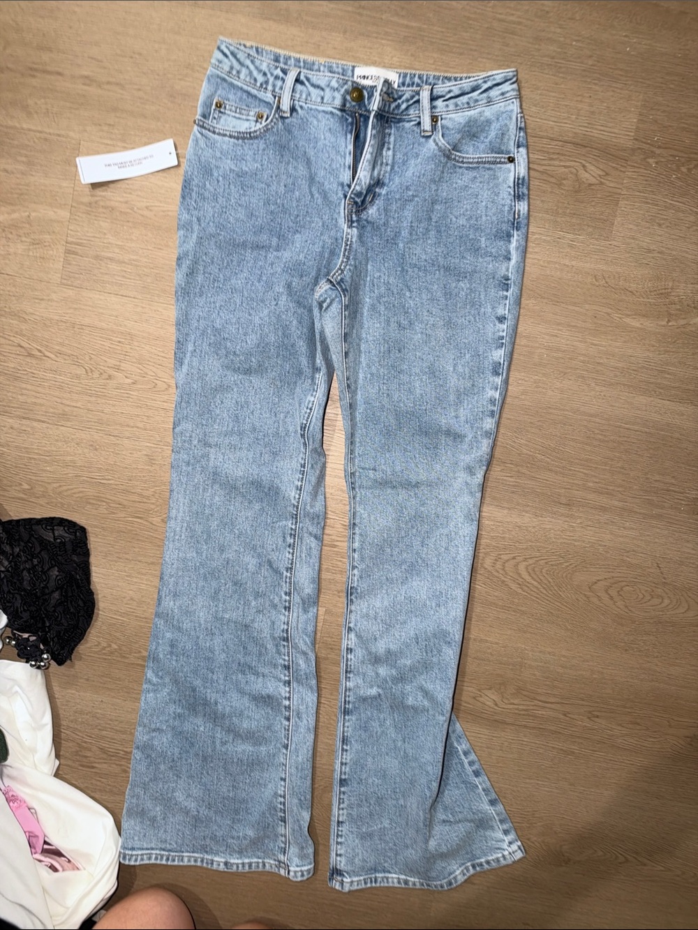Princess Polly Light Blue Womens Flared Jeans - Classic Denim